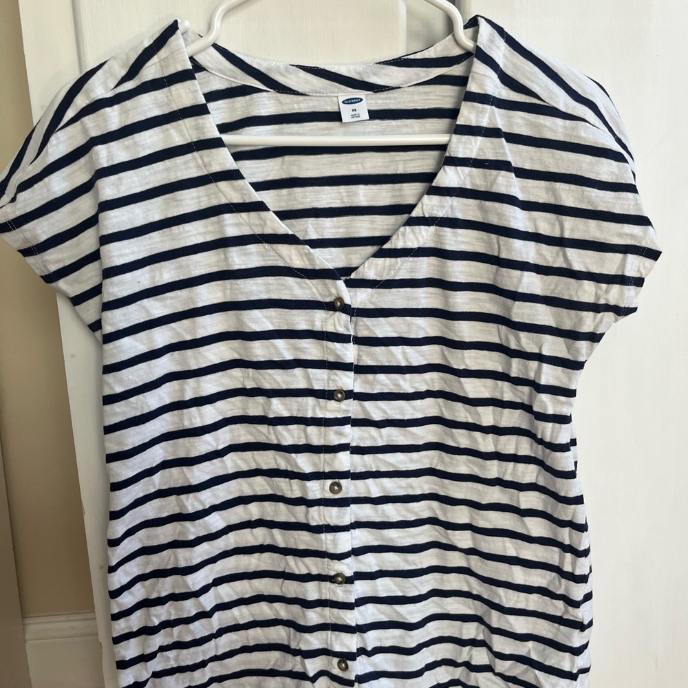 Striped Button-Up Top